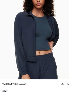 TNA MOVE - Navy Zip-Front Lightweight Jacket